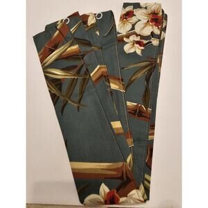 JC Penney Home Collection Tropic GreenCurtain Tiebacks 3x26 Set Of 4 Bamboo Tiki